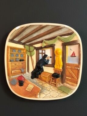 Vintage 3D Chalkware Nautical Seaman Plaque